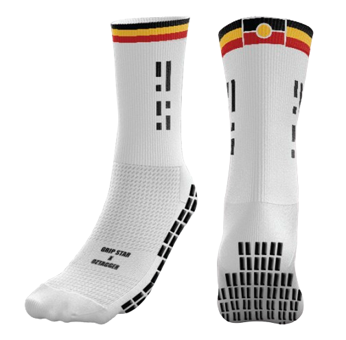 GRIP STAR ABORIGINAL 3 STRIPES WHITE CREW SOCK - Oztagger