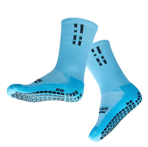 GRIP STAR SKY BLUE CREW SOCKS