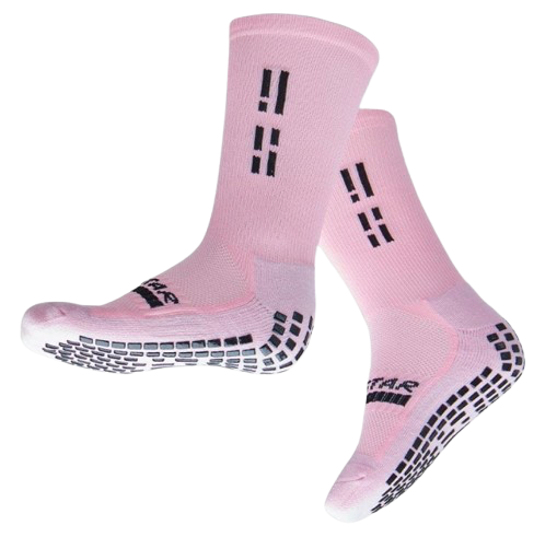 GRIP STAR PASTEL PINK CREW SOCK