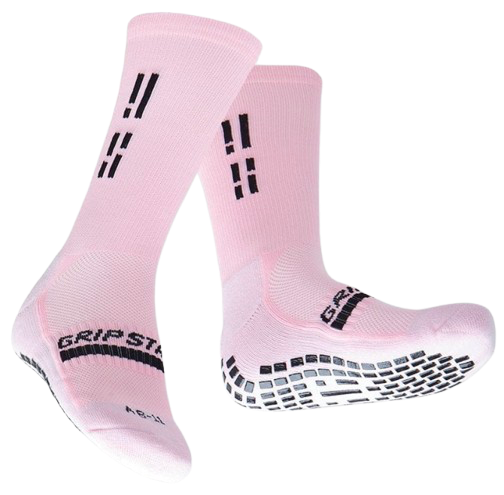 GRIP STAR PASTEL PINK CREW SOCK - Oztagger