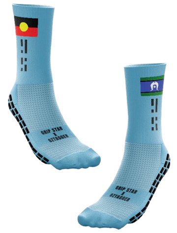 GRIP STAR INDIGENOUS OZTAG SKY BLUE CUSTOM REP CREW SOCK - Oztagger