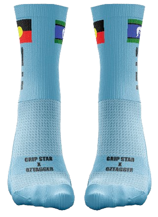 GRIP STAR INDIGENOUS OZTAG SKY BLUE CUSTOM REP CREW SOCK - Oztagger