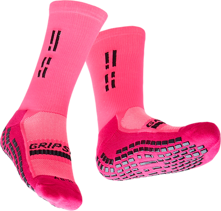 GRIP STAR PINK CREW SOCKS - Oztagger